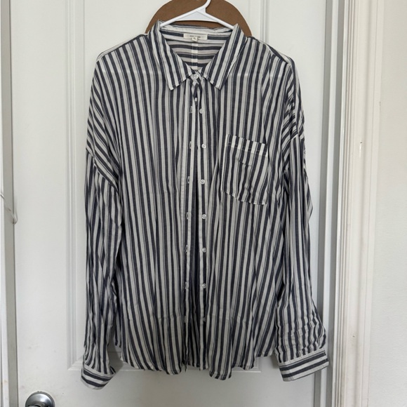 Maurices Tops - Maurices Monochrome Striped Button-Down Shirt